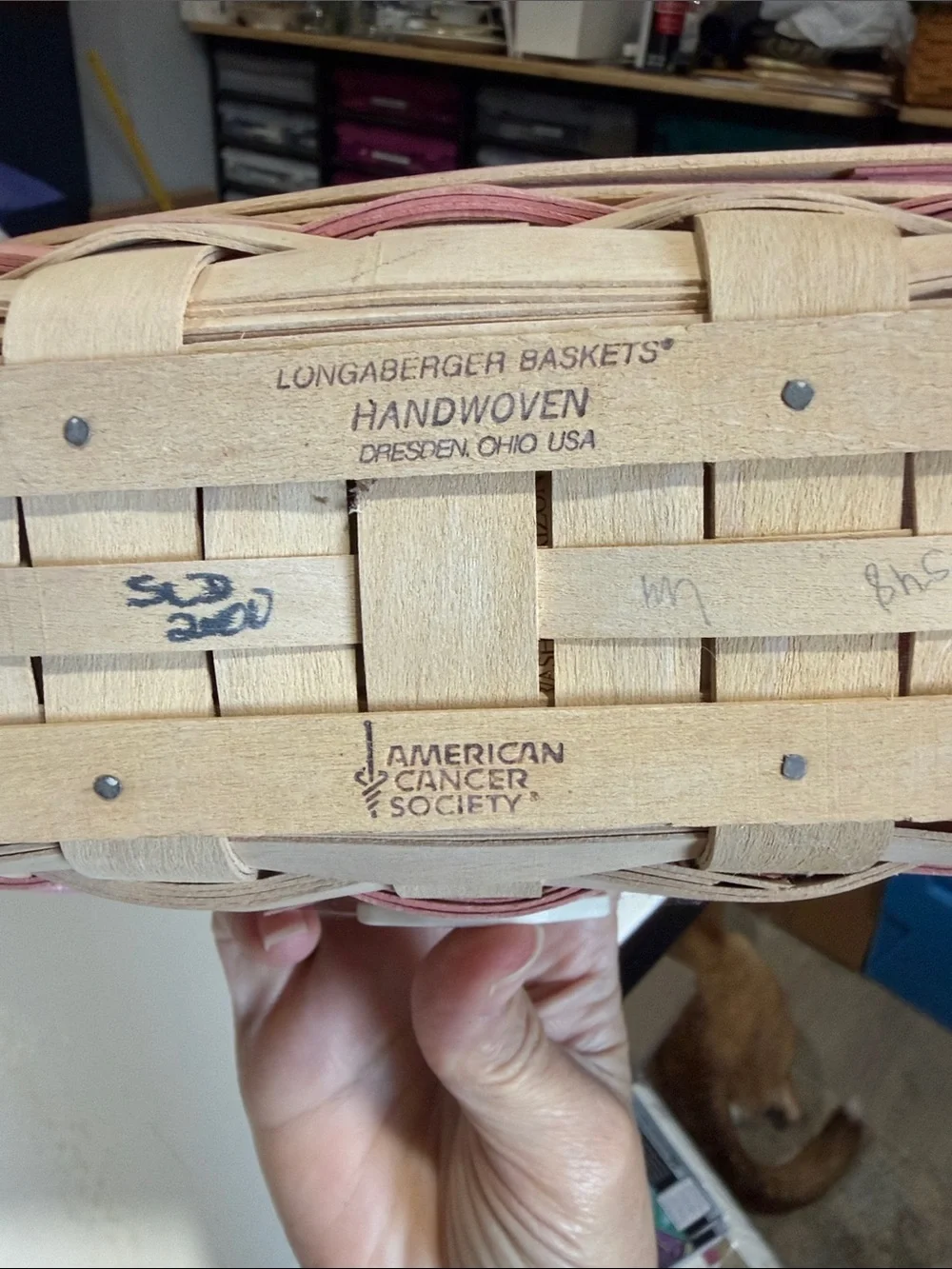 Longaberger 2000 Horizon of Hope Basket with Liner, Protector and Tie-On